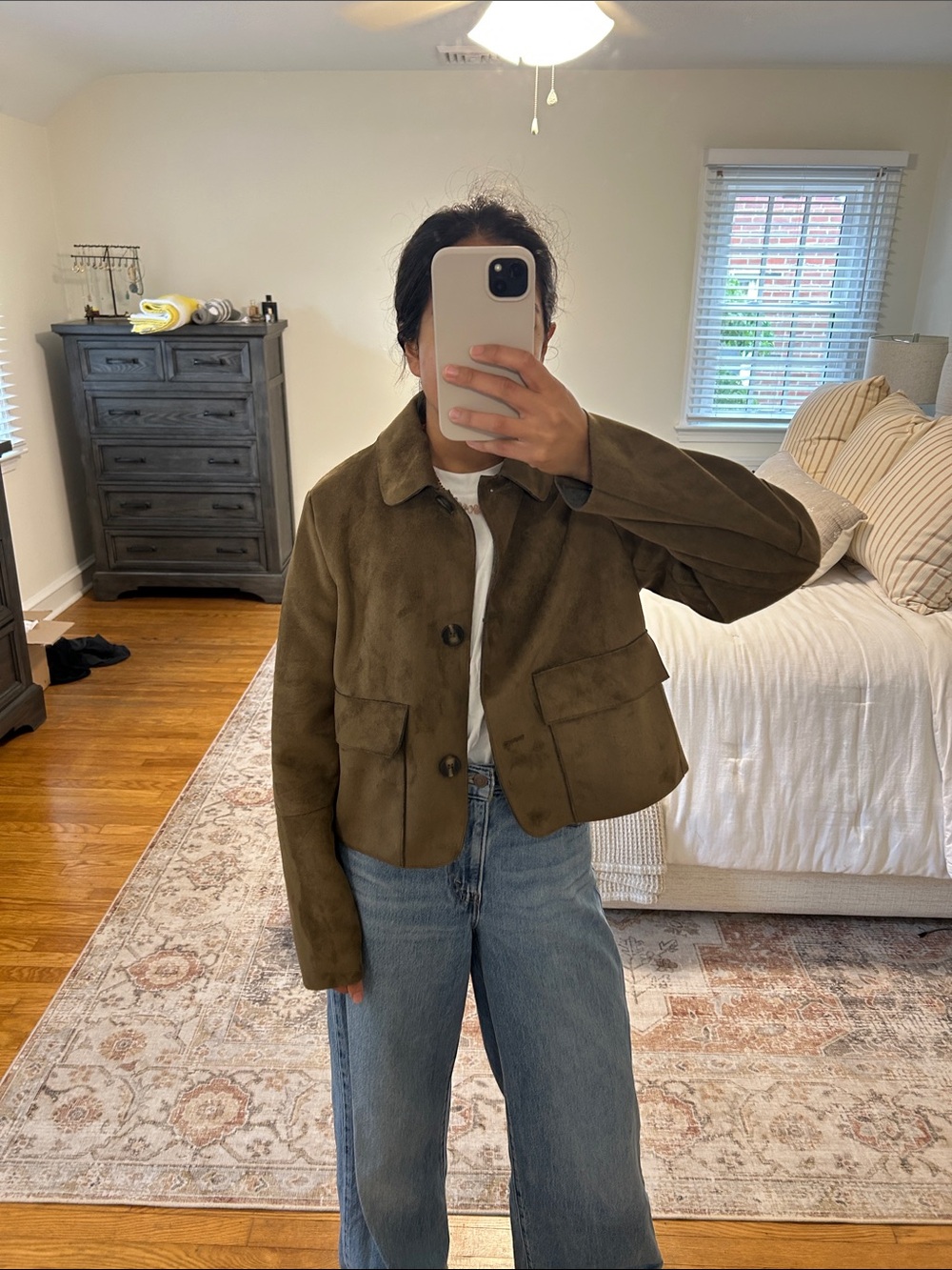 Zara - faux suede jacket - medium